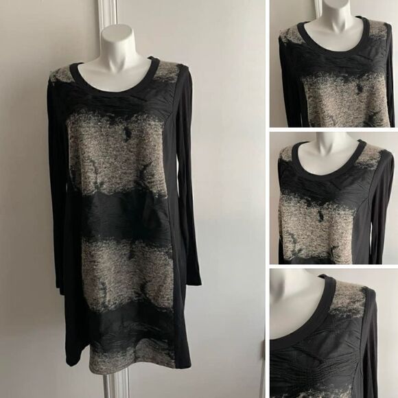Black and Gray Long Sleeve Dress by Rimini 6/7 - Picture 1 of 10